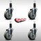 Service Caster 4'' SS Gray Poly Wheel Swivel 1-1/4'' Expanding Stem Caster Set, 4PK SCC-SSEX20S414-PPUB-114-4 - alternate 2